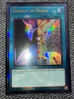 Yugioh Change Of Heart 25th Anniversary Ultra Prismatic Rare Ra01-en050 - Image 1