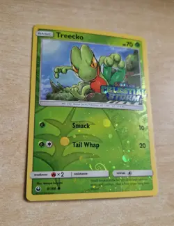Treecko 8/168 Celestial Storm SWIRL Stamped Reverse Holo Promo Pokemon Card LP - Image 1