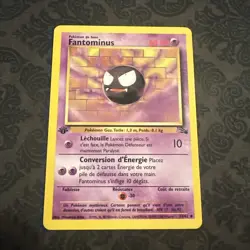 Gastly Fantominus 1st Edition Fossil 33/62 French Pokemon Card - Image 1