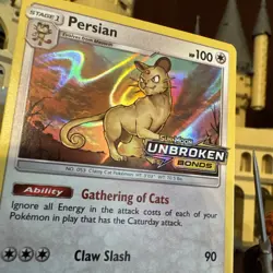 POKEMON PROMO CARD - S & M UNBROKEN BONDS PRE-RELEASE - PERSIAN SM182 NM / LP - Image 3