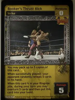Booker’s Thrust Kick WWE WWF Raw Deal CCG TCG Rare Card NM - Image 1