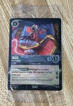 Disney Lorcana Iago Out of Reach D23 Promo Exclusive Trading Card 2025 Sealed - Image 1