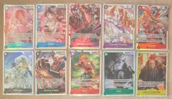 2024-25 One Piece OP11 Super Rare Cards Only Lot x10 - Image 1