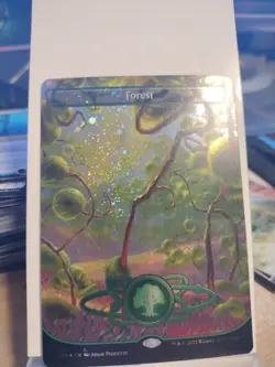 Forest #490 Borderless Galaxy Foil Land MTG Unfinity - Image 1