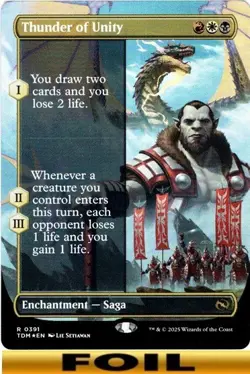 1x - Thunder of Unity - FOIL BORDERLESS #391 - Tarkir: Dragonstorm - NM MTG - Image 1