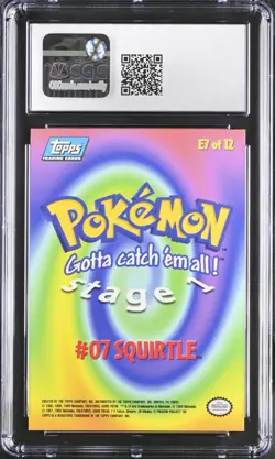CGC 9 MINT Squirtle E7 of 12 Topps Movie Edition RAINBOW FOIL Blue Label Pokemon - Image 2