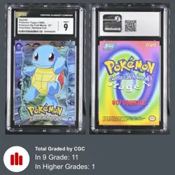 CGC 9 MINT Squirtle E7 of 12 Topps Movie Edition RAINBOW FOIL Blue Label Pokemon - Image 3