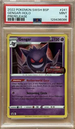 PSA 9 Gengar #241 Lost Origin Stamp PreRelease Promo Pokemon Verlorener Ursprung - Image 1