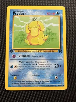1st Edition Psyduck Team Rocket Pokemon Card 65/82 LP - Canada Seller - Image 1