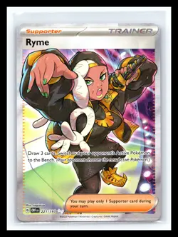 💥 Ryme - 221/197 - Pokemon Obsidian Flames Full Art Ultra Rare Holo 2023 Card - Image 1