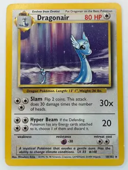 Dragonair 018/102 Base Set Regular 1999 Vintage Pokemon Card LP - Image 1