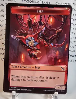 IMP TOKEN (#07) mtg OFFCENTER Error NM Murders at Karlov Manor - Image 1