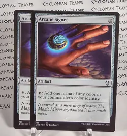 ARCANE SIGNET mtg OFFCENTER Error Commander Phyrexia 1 Common Miscut - Image 1