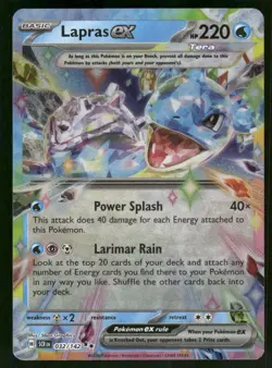 Lapras ex - 032/142 Double Rare Holo NM Pokemon SV07: Stellar Crown - Image 1
