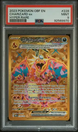 2023 POKEMON OBF EN-OBSIDIAN FLAMES HYPER RARE #228 CHARIZARD EX PSA 9 - Image 1