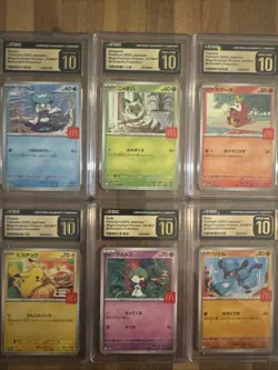 Mcdonald's Pokemon Promotion With Pikachu "Burgerchu" Full Set CGC Pristine 10 - Image 1