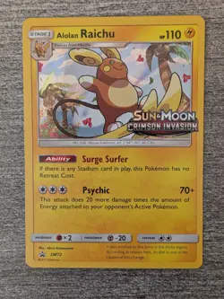 Alolan Raichu SM72 Stamped Pokemon TCG Promo Holo - DC93 - Image 1