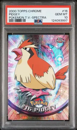 2000 TOPPS CHROME POKEMON T.V. SPECTRA #16 PIDGEY PSA 10 - Image 1