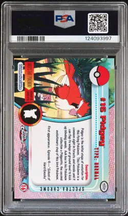 2000 TOPPS CHROME POKEMON T.V. SPECTRA #16 PIDGEY PSA 10 - Image 2
