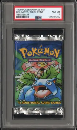 1999 Pokemon Base Set Booster Pack PSA 8 Venusaur Art - Image 1