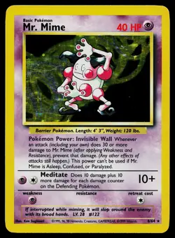 Pokemon Jungle 6/64 Mr. Mime No Symbol Error Misprint - Image 1