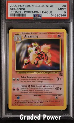 Promo Arcanine PSA 9 Black Star Promo #6 Pokemon - Image 1
