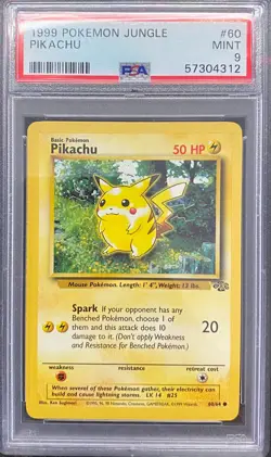1999 Pokemon Jungle 60 Pikachu PSA 9 - Image 1