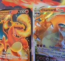 Charizard V & VSTAR Crown Zenith 019/159 018/159 Holo Ultra Rare Pokemon TCG - Image 1