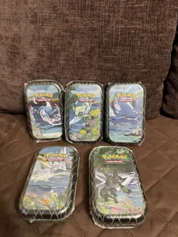 Pokemon TCG Shining Fates Mini Tin Art Set of 5 Tins - New Factory Sealed 820650808678 - Image 1