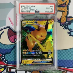 PSA 10 GEM MINT Raichu GX Battle Academy #60 20/68 2020 Pokemon - Image 1