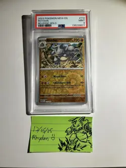 RHYDON #112/165 - PSA 9 - MEW EN Reverse Holo 2023 Pokemon TCG - Image 1