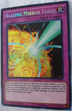 Yugioh 1x Blazing Mirror Force DOCS-EN076 Secret Rare 1st Edition Near Mint - Image 2
