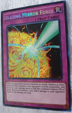 Yugioh 1x Blazing Mirror Force DOCS-EN076 Secret Rare 1st Edition Near Mint - Image 3