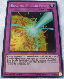 Yugioh 1x Blazing Mirror Force DOCS-EN076 Secret Rare 1st Edition Near Mint - Image 4
