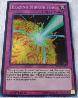 Yugioh 1x Blazing Mirror Force DOCS-EN076 Secret Rare 1st Edition Near Mint - Image 5