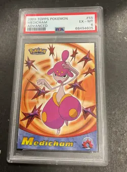 2003 Topps Medicham #55 Advanced Pokemon Card TCG PSA 6 Graded Rare Ex-mt VTG - Image 1