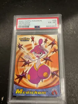 2003 Topps Medicham #55 Advanced Pokemon Card TCG PSA 6 Graded Rare Ex-mt VTG - Image 2