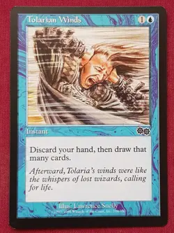 Magic The Gathering URZA'S SAGA TOLARIAN WINDS blue card MTG - Image 1