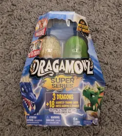 Dragamonz Super Series 3 Dragons 18 Cards Spin Master: Tan/Green Mystery - Image 1