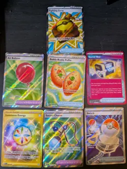 Lot of 7 Pokemon TCG Rare Item, Pokemon Tool, Energy Cards Secret Box, Poffin - Image 1