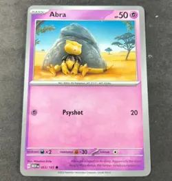 Pokemon 151 Abra Common Card 063/165 NM - Image 1