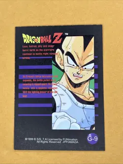 1999 DRAGONBALL Z FRIEZA #G-9 Gold Foil Card - Image 2