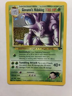 Pokemon TCG Giovanni's Nidoking Gym Challenge Holo Card 7/132 LP - Image 1
