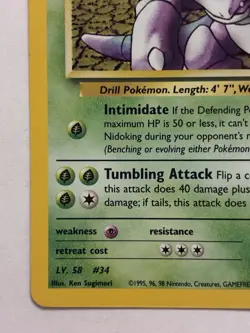 Pokemon TCG Giovanni's Nidoking Gym Challenge Holo Card 7/132 LP - Image 3