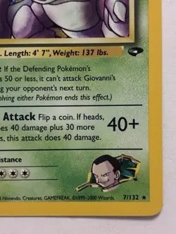 Pokemon TCG Giovanni's Nidoking Gym Challenge Holo Card 7/132 LP - Image 4