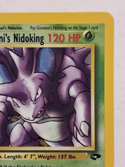 Pokemon TCG Giovanni's Nidoking Gym Challenge Holo Card 7/132 LP - Image 5