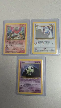 Pokemon Lugia 9/111, Ho-Oh 7/74, Celebi 3/74 Holo Rare Lot Of 3 Cards - Image 1