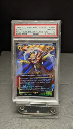 2025 MTG Final Fantasy Kefka Court Mage Borderless SURGE FOIL 0543 PSA 10 FF6 - Image 1