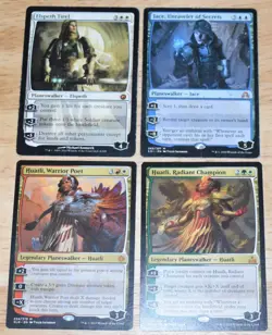 MTG 4x Planeswalker Elspeth Tirel, Jace Unraveler of Secrets & Huatli - Image 1
