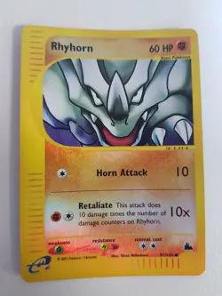 Pokemon TCG Card Rhyhorn 91/144 Reverse Holo Skyridge WOTC LP UK - Image 1